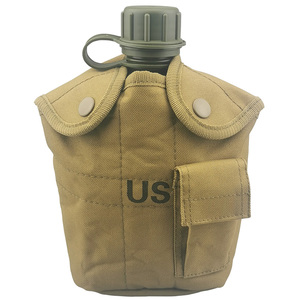 Free sample Olive <b>Green</b> Plastic Water Bottle Canteen <b>Kettle</b> for Personal Defense Gear with Polyester Cover - Product Image 1