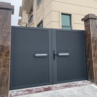 Puerta Batiente Doble de Aleación de Aluminio de 6 Pies para Patio de Villa, Sistema de Apertura Automática de Alta Resistencia, Control Remoto, Resistente a la Intemperie