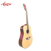 Custom Aiersi Solid Spruce Top 12 String Electric Acoustic Guitar With 4-Band Pickup Glossy 41 Inch Folk String Instrument