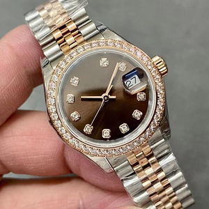 Montre-bracelet mécanique à calendrier avec lunette en diamant millimétrique de haute qualité en gros pour femmes, montre automatique luxueuse pour femmes - Product Image 1