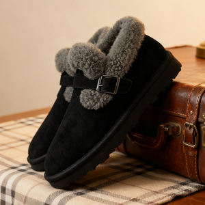 Bottes de neige à semelle épaisse européennes et américaines pour femmes transfrontalières <span class=keywords><strong>hiver</strong></span> chaussures en coton doublées de polaire à boucle en métal de grande taille - Product Image 6