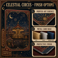 Cartes de collection en métal vintage OEM sur le thème du cirque, personnages de spectacles imprimés sur mesure, cartes de collectionneur, cadeau souvenir, vente en gros