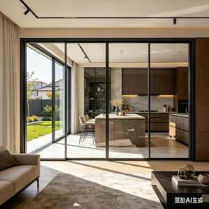 <span class=keywords><strong>Porte</strong></span> <span class=keywords><strong>coulissante</strong></span> en <span class=keywords><strong>verre</strong></span> trempé avec profilé en aluminium à cadre étroit sur mesure, 1 ensemble MOQ, fabrication directe, portes coulissantes en <span class=keywords><strong>verre</strong></span> pour cuisine - Product Image 5