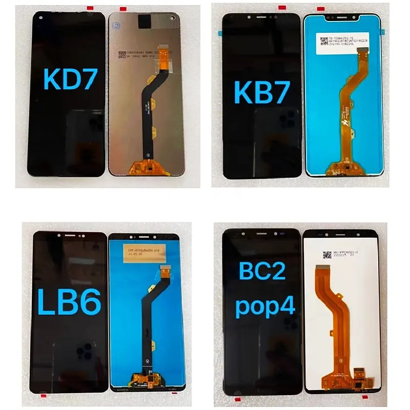 Tecno Pouir 2 Air LB6 & S33 Ponsel Lcd Display Lcd Layar Sentuh Perakitan untuk KB7 KD7 BC2 POP4