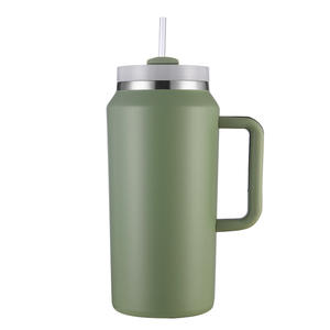 Logo personnalisé 64 oz grand gobelet isolé en acier inoxydable avec poignée et paille pour les voyages, les sports et le <span class=keywords><strong>camping</strong></span> - Product Image 1