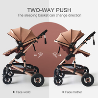 Poussette bébé pliable en lin léger et haut avec grande roue arrière Nouveau modèle de chariot avec fonction amovible