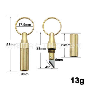 Couteau de gravure en laiton Mr Drill, mini ouvre-lettre portable porte-clés, lame de 10 mm, manche de 20 mm, outil manuel en métal, emballé dans un emballage - Product Image 3
