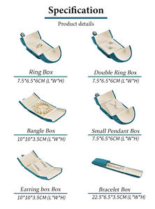 กล่องเครื่องประดับกำมะหยี่สีน้ำเงินนกยูงราชวงศ์กล่องของขวัญสุดหรูสำหรับผู้ชายและผู้หญิงสำหรับใส่แหวนสร้อยข้อมือกระดุมข้อมือและเครื่องประดับสุดหรู - Product Image 4