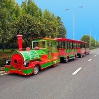 Train électrique sans rails pour enfants, attraction très populaire pour parcs d'attractions, centres commerciaux, grande taille, en acier