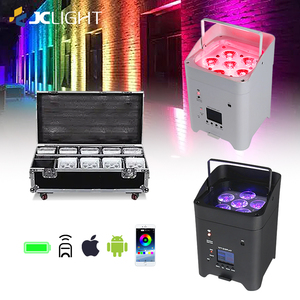 JC 6*18W RGBWA UV 6IN1 Battery Wireless Uplight With Charge Case Wedding Party Led Battery <strong>Uplights</strong> Wireless - Product Image 2