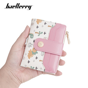 Portefeuille pour femme Baellerry, imprimé dinosaure de dessin animé, fermeture à pression courte avec fermeture éclair, usage quotidien - Product Image 5