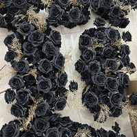 IFG usine personnalisé mariage pièce maîtresse décorations soie artificielle fleur noire coureur