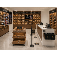 Vitrine à cigares en cèdre espagnol, humidor, armoire à cigares, étuis en bois, éclairage en bois, présentoir à tabac, aménagement de boutique de cigares