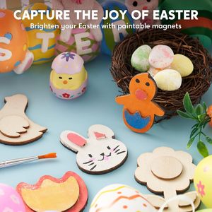 Selling 12 Wooden Magnet <b>Painting</b> Kits Creative Art Handicrafts for <b>Kids</b> to Decorate Their Own Easter Birthday Presents - Product Image 2