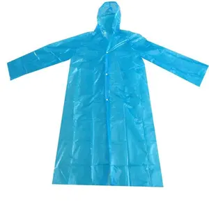 CPE Portable Outdoor clothing Long Cover Travel Disposable CPE Plastic Wholesale Rainproof Customized Waterproof Raincoat