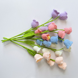 Тканые розы ручной работы Цветы букеты вязаные тюльпаны украшения на День Святого Валентина и День матери Искусственные цветы подарок - Product Image 5