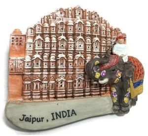 راتنج ثلاثي الأبعاد الهند جايبور ثلاجة مغناطيس بقعة سياحية تذكارية إكسسوارات منزلية راتنج الحرف اليدوية - Product Image 1