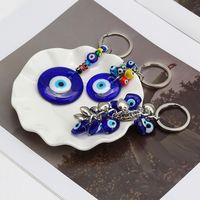 Porte-clés en verre mauvais œil perles pendentif porte-clés turc bleu mauvais œil bijoux porte-clés porte-bonheur filles sac pendentif breloques amulette