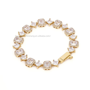 Pulsera de Cadena con Gemas Geométricas y Estrellas, Diseño de Tendencia Hip Hop, Joyería de Zirconia, Personalización, Collar de Moda Tanjing Lijing - Product Image 5