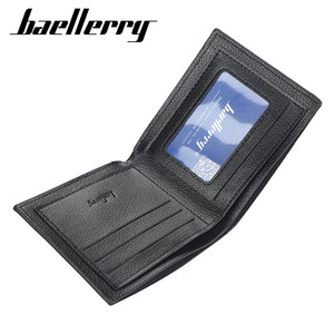 กระเป๋าสตางค์ผู้ชายแบบสั้นแบรนด์ Baellerry หนังนิ่มลายลิ้นจี่ สีดำ สีน้ำตาล ดีไซน์เรียบง่าย ใช้ได้ทุกวัน - Product Image 3