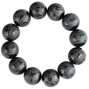 Pulsera de Jade Negro con Cuentas de Nefrita Natural, Joyería para Hombre, Estilo Chino, Diseño Original, Regalo con Certificado de Tasación C057 - Product Image 5