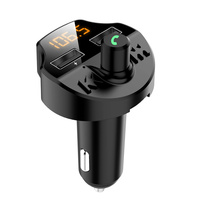 FT-T66 Nouveau lecteur MP3 de voiture mains libres BT avec émetteur FM, chargeur rapide QC3.0, prise en charge de la carte TF, autonomie de la batterie <10 heures, sans écran