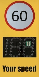 שלט מהירות מותאם אישית עם תאורת לד סולארית, מופעל על ידי רכב, עם רדאר משוב נהג, מספרים וחיוך - Product Image 5