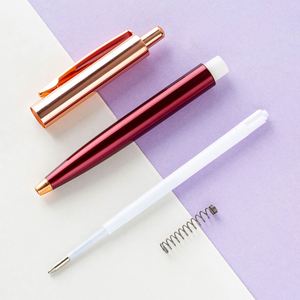 Click Ballpoint Wholesale <b>Creative</b> Simple Student Writing Advertising <b>Gift</b> With Customized Logomulti-Color Metal Pen - Product Image 4