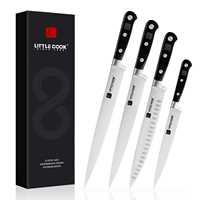 Lot de 4 couteaux de boucher professionnels de 6 à 10 pouces, hachoir, couteau de chef, couteau à filet, couteau à steak, couteau à viande, couteau à poisson pour restaurant