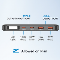 Charge rapide Powerbank USB-C sortie PD 100W chargeur d'ordinateur portable de téléphone Portable 20000mAh batterie externe pour Macbook Pro iPad iPhone