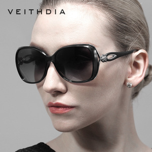 Veithdia Gafas de sol polarizadas TR90 para mujer UV400 con forma de zorro y diamantes de imitación, gafas de moda para conducir 7022 - Product Image 1