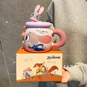 <span class=keywords><strong>Mug</strong></span> en céramique <span class=keywords><strong>Disney</strong></span> avec paille, couvercle et poignée, tasse à café ou à lait pour enfants et usage domestique, cadeau de Noël - Product Image 1
