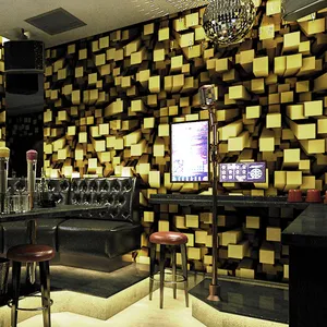 Ktv Decoratie Entertainment Gebruik Chunky 3d Glitter Stof Luxe Behang