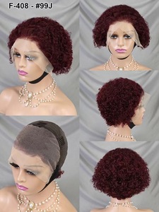 13x4 Dentelle Courte Bouncy Kinky Curly <span class=keywords><strong>pour</strong></span> Pixie Cut 100% 180 Densité Perruque de <span class=keywords><strong>Cheveux</strong></span> Humains avec Transparent <span class=keywords><strong>pour</strong></span> Lace Frontal Noir Femmes - Product Image 4