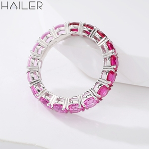 <span class=keywords><strong>Bijoux</strong></span> de bande d'éternité en <span class=keywords><strong>saphir</strong></span> rose <span class=keywords><strong>pour</strong></span> femmes bagues en argent S925 bagues de mariage et de fiançailles <span class=keywords><strong>pour</strong></span> femmes - Product Image 3