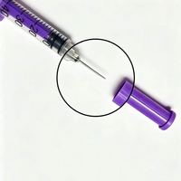 Seringues jetables de qualité médicale stériles bleues, vertes, jaunes avec aiguille 1 ml, 0,5 ml, 0,3 ml en acier inoxydable
