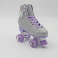 Chaussures à roulettes professionnelles grises en PU avec roues lumineuses, châssis PP clignotant, étanches, roulements ABEC-7, réglables pour usage extérieur