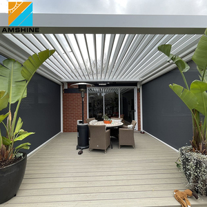 Modelo pesado <span class=keywords><strong>para</strong></span> exteriores, diseño personalizado, persiana ajustable impermeable, cubierta <span class=keywords><strong>de</strong></span> Patio <span class=keywords><strong>para</strong></span> techo, pérgola con persianas <span class=keywords><strong>de</strong></span> aluminio con pantalla con cremallera - Product Image 1
