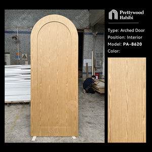 Prettywood pintu gaya Australia Vintage desain Interior atasan bulat Satu Panel kayu Solid pintu Interior melengkung - Product Image 4