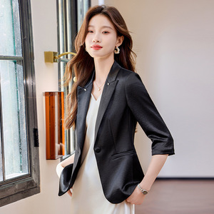 Women's Blazer Three Quarter Sleeve Summer Breathable Suit Jacket For Petite Women High End Thin Style - Product Image 1