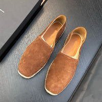 Sepatu Loafer Pria Italia Original Craft, Sepatu Jalan Kaki Kulit Asli yang Bernapas, Sepatu Kasual Pria untuk Empat Musim