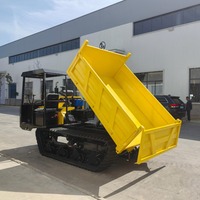 Dumper hydraulique professionnel de 5 tonnes sur chenilles tout-terrain avec chenilles en caoutchouc pour la construction en verger et l'agriculture