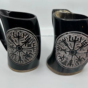 Cuerno Vikingo para Beber, Hecho a Mano, Pulido, Ecológico, Impermeable, de Cuerno de Búfalo/Vaca, Decoración Antigua para el Hogar, Premium - Product Image 2