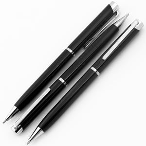 ปากกาลูกลื่นโลหะแบบหมุน สีดำ ขนาด 1.0 มม. สไตล์สปอร์ต พร้อมไส้ปากกา Parker แบบเติมได้  รับทำโลโก้ตามสั่ง หมึกสีน้ำเงิน/ดำ บรรจุ 50 ด้าม/แพ็ค ขายส่ง - Product Image 2