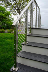 Système de <span class=keywords><strong>fixation</strong></span> sécurisé pour balustrade de balcon en câble métallique en acier inoxydable antirouille moderne pour intérieur et extérieur, idéal pour villa et hôtel - Product Image 4