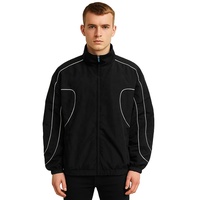 Veste coupe-vent pour homme, personnalisée par le fabricant, imperméable, col montant, bande réfléchissante 3M, fermeture éclair