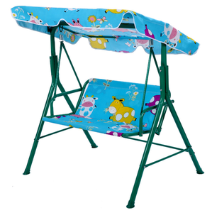 Columpio de jardín para niños balancín niños patio al aire libre metal 2 asientos hamaca <span class=keywords><strong>con</strong></span> dosel reposapiés - Product Image 1