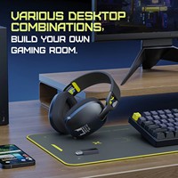 ONIKUMA B2 Casque de jeu pour PC Mac 2.4GHz à latence ultra-faible Casque sans fil à réduction de bruit avec micro