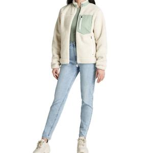 Wholesales Hot Selling Winter Wear <b>Jacket</b> Color Blocks Long Sleeve Jumpers Polar Fleece Custom Full Zip up Women <b>Jackets</b> - Product Image 6