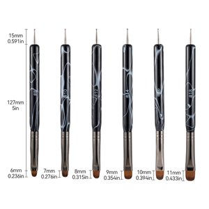 Lot de 6 stylos à double embout pour nail art, pinceaux à gel ronds pour salon de manucure et peinture - Product Image 3